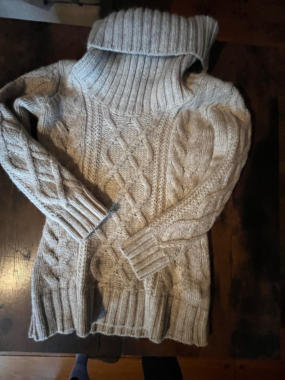 Barbour large cowl neck chunky knit sweater - size 8 - Picture 2 of 8